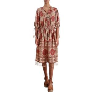 ZIMMERMANN TULSI BORDER JOUR- ECHELLE DRESS SIZE 6